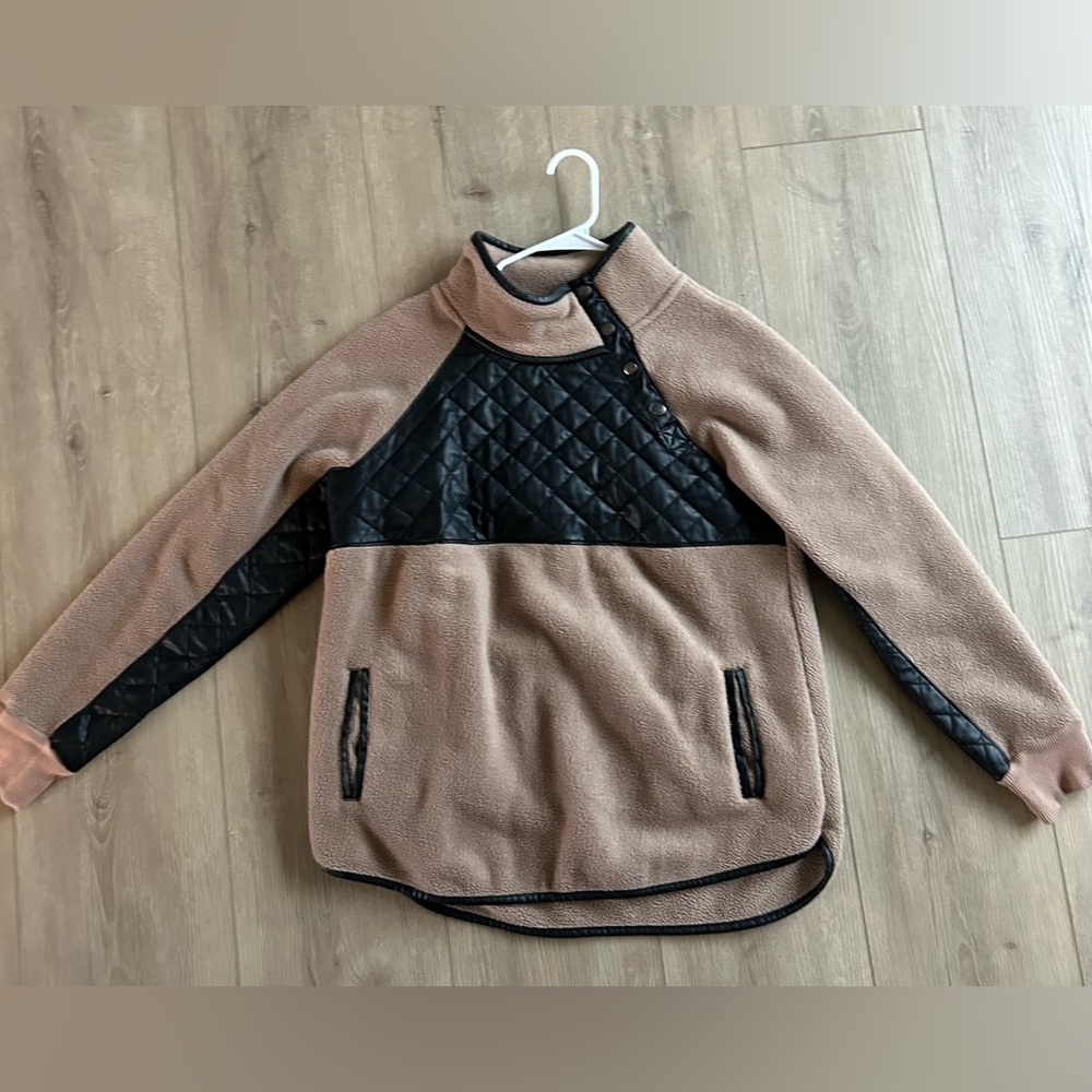 Abercrombie vegan leather sweater